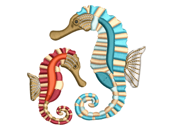 Colorful Seahorse Embroidery: A Versatile Design for Etsy Sellers