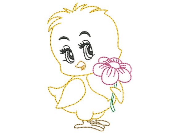 Cute Flower Chick Embroidery: A Craft Fair Darling?