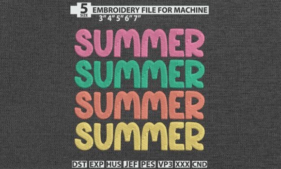 Retro Stacked Summer Embroidery