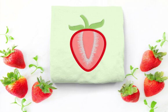 Sliced Strawberry Applique Embroidery